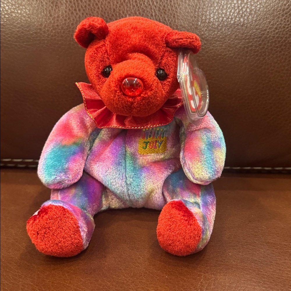Ty Original Beanie Baby “July” the Birthstone Bear Retired Vintage Stuffed Plush